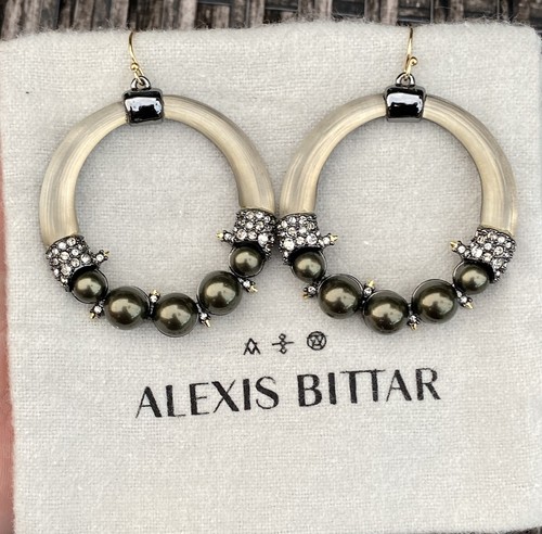 Warm Gray Lucite Hoop Earrings $245 | eBay