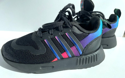 Adidas Multix Shoes Toddler Sz 7K Black Lace Up Athletic  Sneakers HR1222