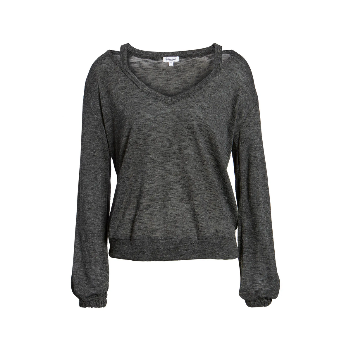 Splendid Ashbourne Knit Cut Out V Neck Top XS