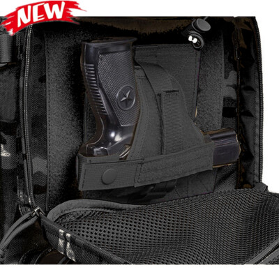 Tactical Car Beside Desk Pistol Holster Ambidextrous Backpack Hook&Loop Holster