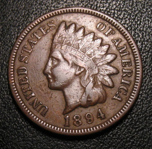 OLD US COINS 1894 INDIAN HEAD CENT PENNY FULL LIBERTY