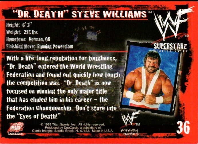 1998 Comic Images WWF Superstarz Wrestling Card #36 