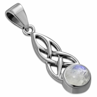 Keltisch - Regenbogen Mondstein - Sterling Silber 925 Anhänger - Stärke