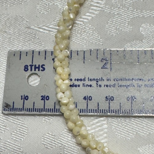 VTG Woven Mother of Pearl Bead Collar Necklace Rope Choker Bracelet Jewelry Set - Picture 10 of 13