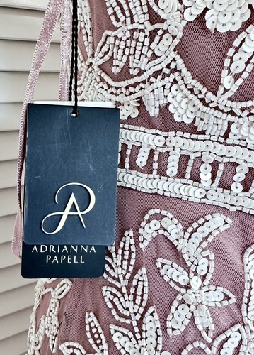 Adrianna Papell Womens BEADED MERMAID GOWN Dusted Petal Size 2 - Picture 9 of 15