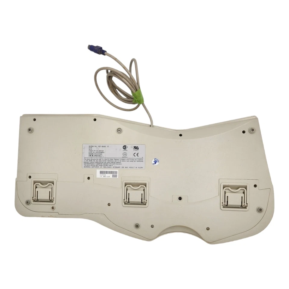 Dell SK-6000 E Vintage Ergonomic PS/2 Computer Keyboard 6 Pin Connector - Image 2 of 4