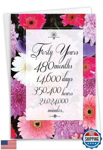 NobleWorks 40th Anniversary Work Milestone Paper Card (Co-Worker) with 5 x 7
