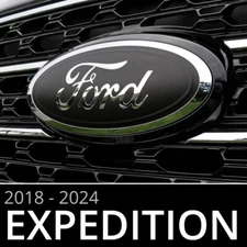 2018-2024 Ford Expedition Emblem Overlay Insert Decals MATTE BLACK (Set of 2)