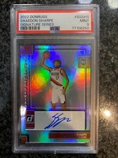 2022 Donruss Shaedon Sharpe RC Auto Signature Series PSA 9 Mint #SSSHS