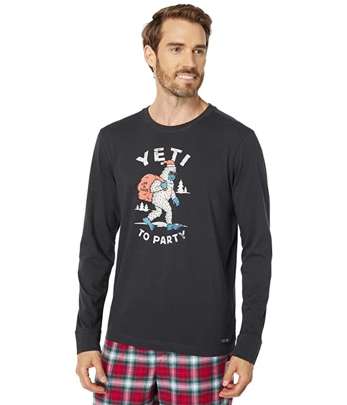 Life is Good L133811 Conjunto de pijama clásico Yeti a cuadros negro/rojo para hombre talla M Foto 4 de 4