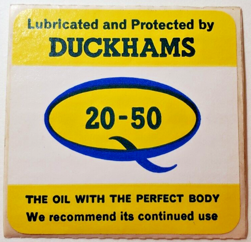 4 pegatinas de aceite de motor DUCKHAMS Q 20-50 Healey Mini Cooper Jaguar Rover Triumph - Imagen 3 de 4