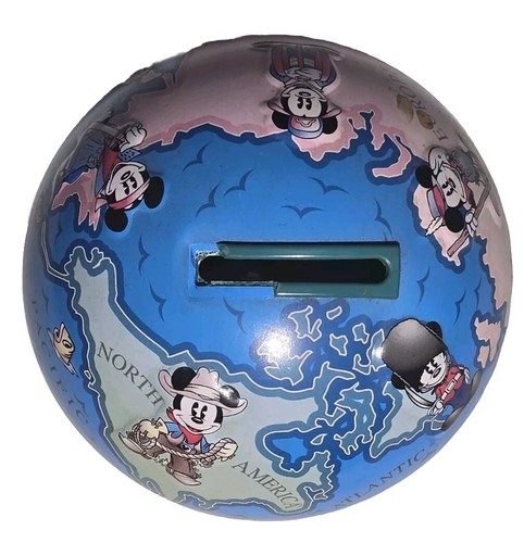 Disney Mickey Mouse Smarties Promo Vintage Coin Bank, 5.5" Tall Around The World - Picture 5 of 6