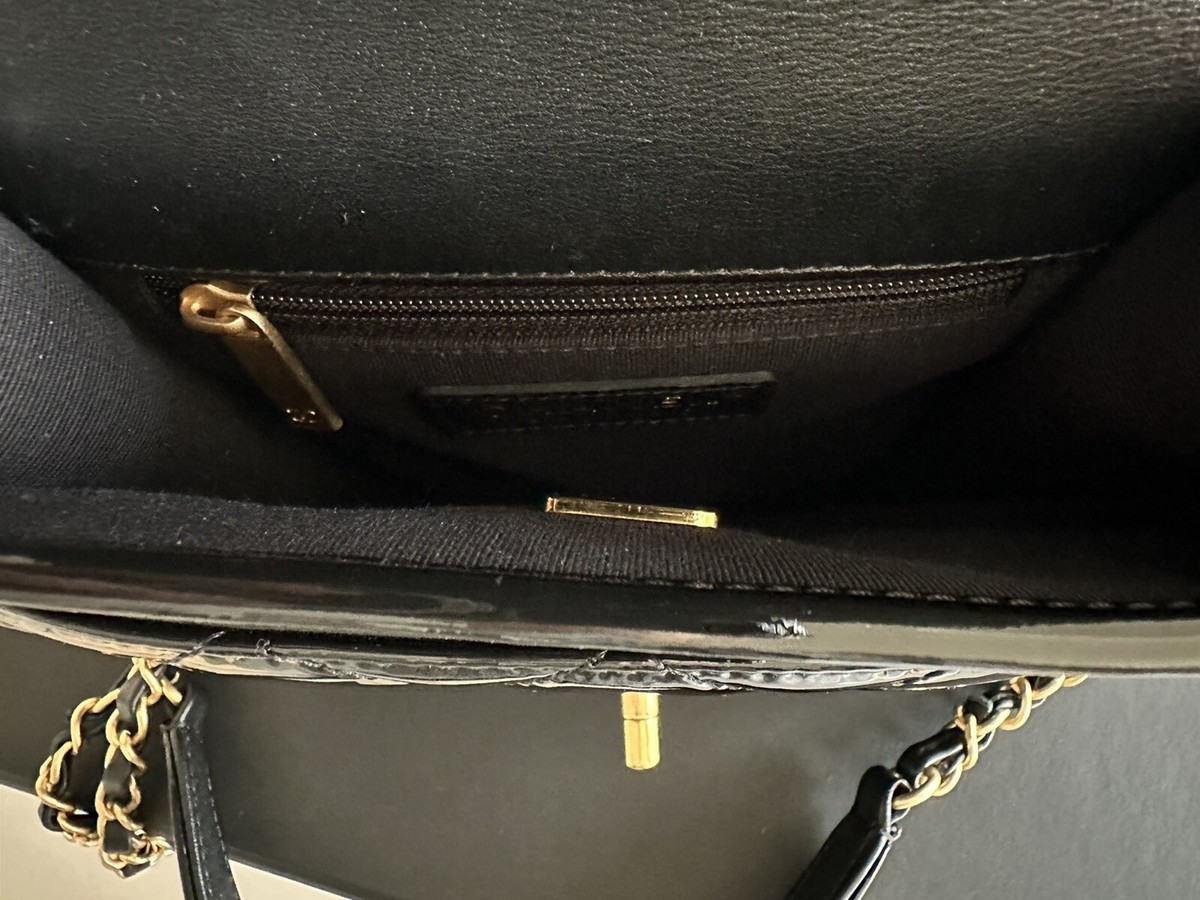 Chanel School Memory Square Top Handle Black With Antique