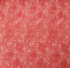 Guilded Greenery BTY Blank Quilting Asian Leaves Metallic Gold Pink / Coral