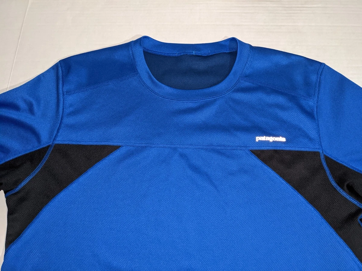 Patagonia Dri Fit Men s T Shirt Blue Black Size Small eBay