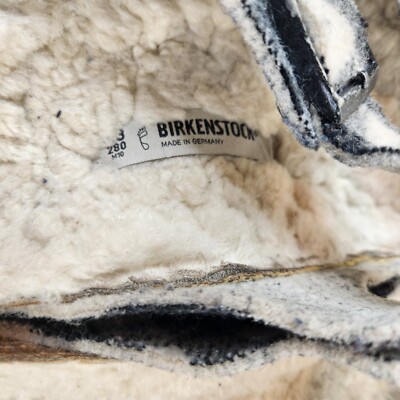 Birkenstock Mens Size 43 US 10 Arizona White Gray Shearling  display picture 1
