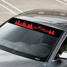 Car Front Window Windshield Decal Stickers Red Tree Mountain Auto Decoration