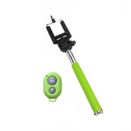 GREEN SELFIE STICK MONOPOD BLUETOOTH CAMERA SHUTTER REMOTE FOR iPHONE SAMSUNG - 第 1/2 張圖片