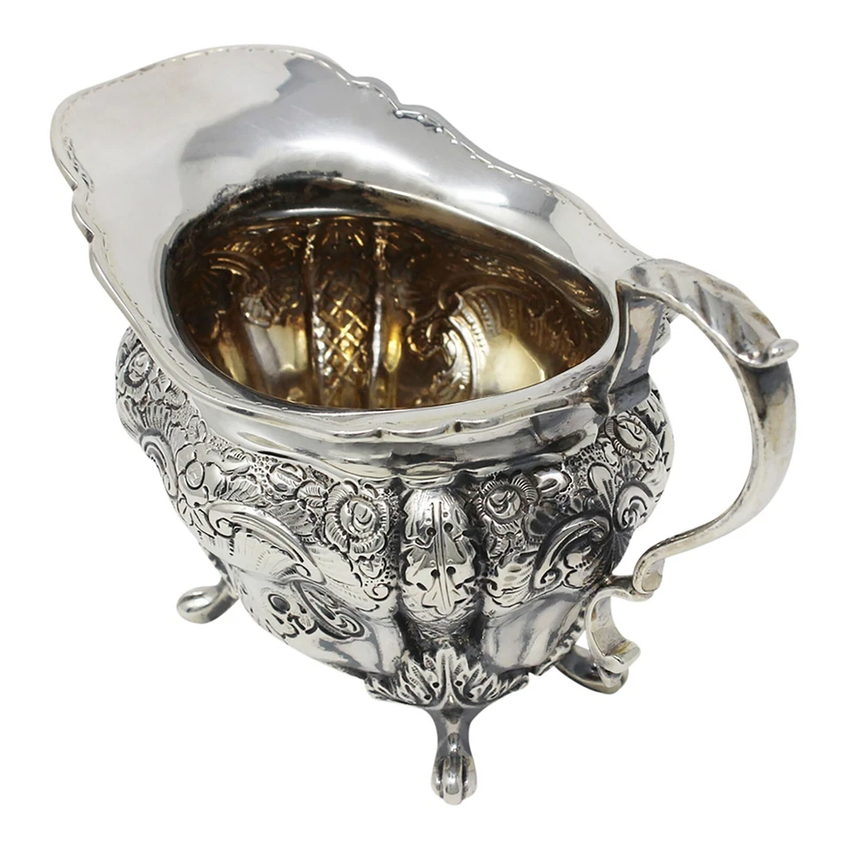 Antigua jarra crema de plata de ley de la época victoriana de 1894 (SL10-) Foto 2 de 4