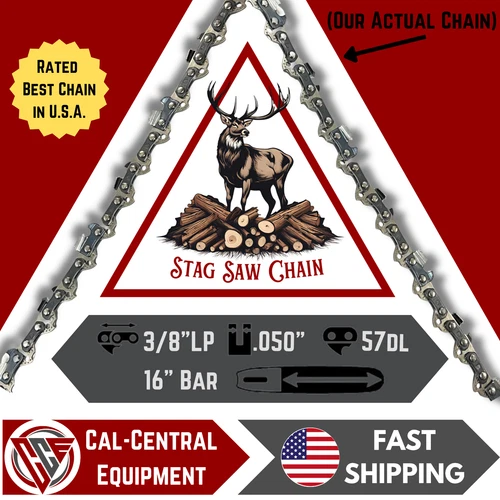 Full Chisel Chainsaw Chain 16 Inch .050 3/8 LP 57 DL for Echo Craftsman