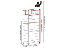 Trabattelli Acciaio TERNO-1 con Semipiano di Lavoro (h lavoro 3,90 m)