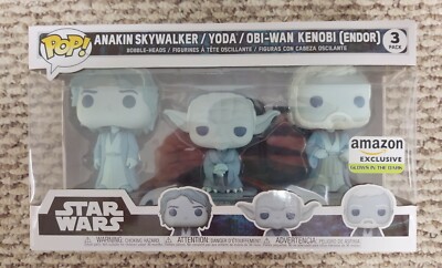 Funko Pop! Star Wars Force Ghost 3 Pack Exclusive GITD Glow. Non