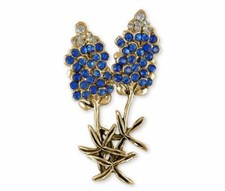 Bluebonnet Brooch Pin Jewelry 14k Gold Handmade Texas Wildflower Brooch Pin BB20