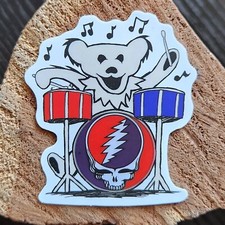 Grateful Dead & Co - Jerry Garcia - Dancing Bear Drums Stealie Vinyl Stickers