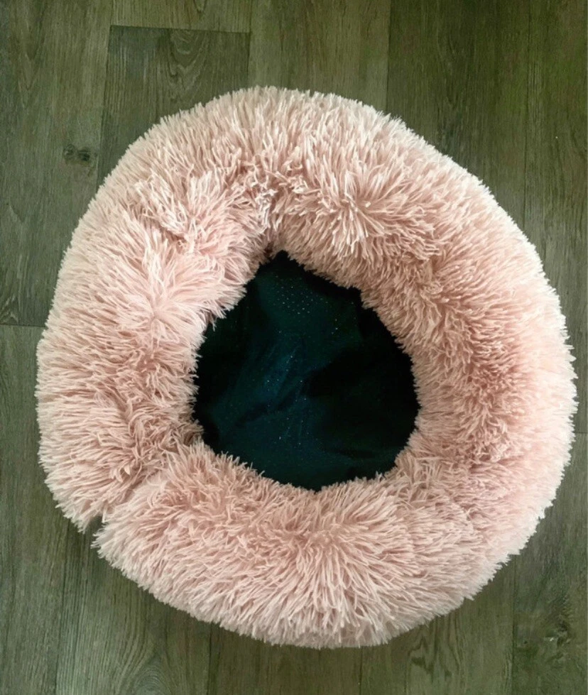 Dog Bed Donut Soft Round Plush Cat Beds For Calming Pet Anti Anxiety