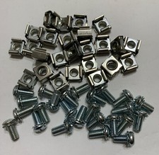 25 Pack Lot - M6 Cage Nuts and M6 X 13mm Scre...