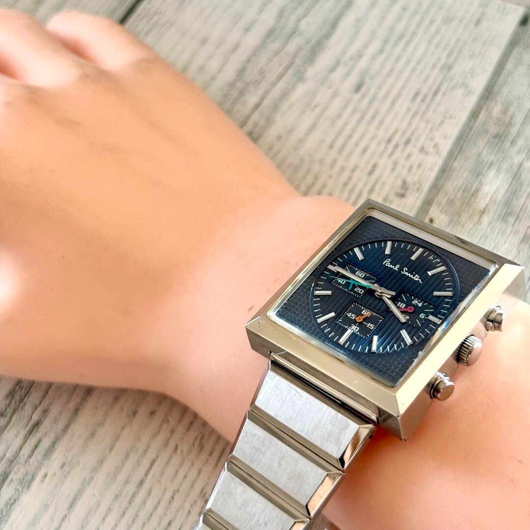 Paul Smith Square Chronograph Watch Used From Japan Check