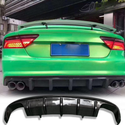 Carbon Fiber Rear Bumper Splitter Lip Diffuser Rear Diffuser For Audi A7 S711-18