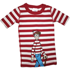 Hanna Andersson Where's Waldo Sz 5 Red White Stripe Organic Cotton Pajama Top