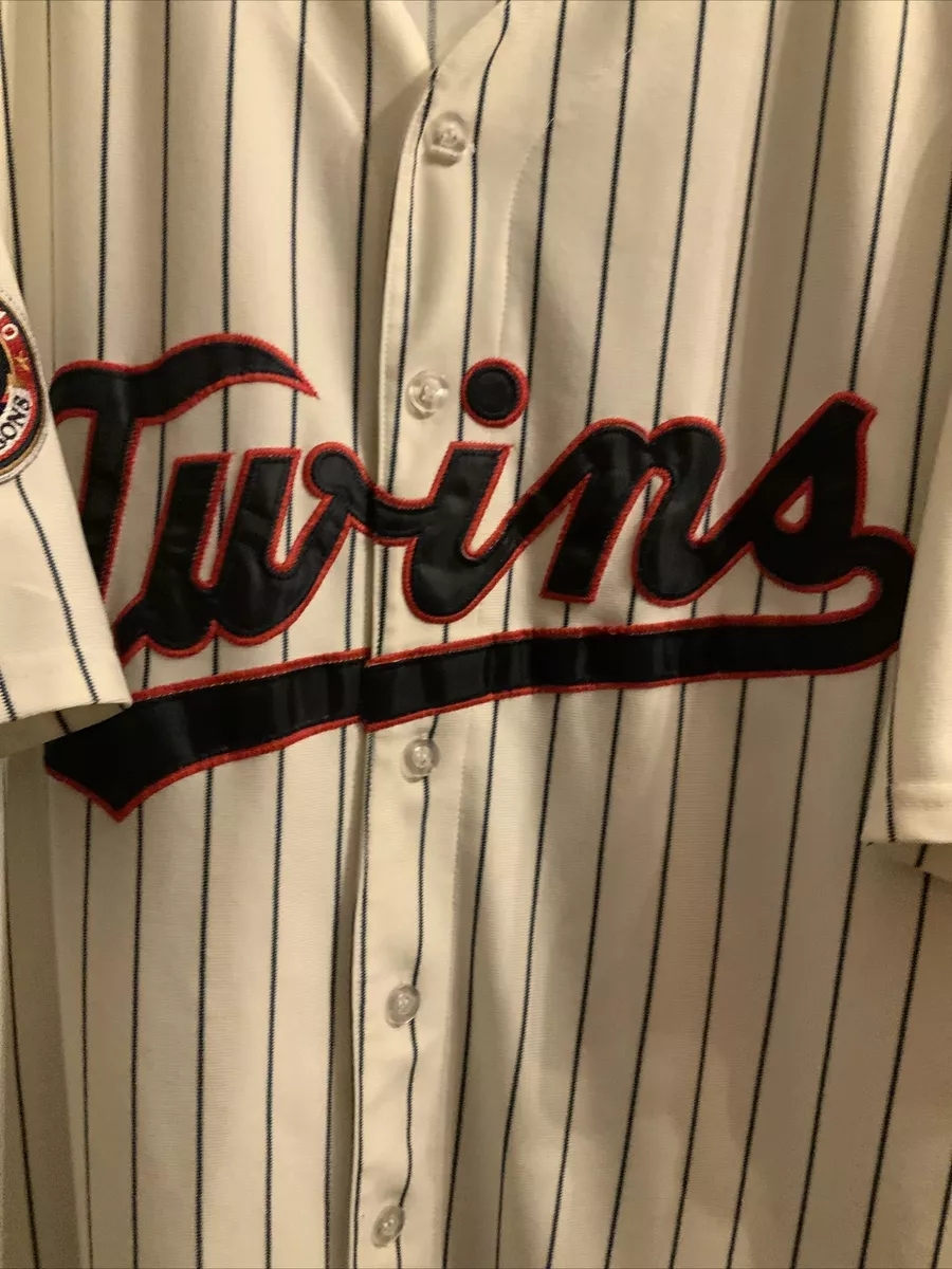 Vintage Minnesota Twins Jersey by Majestic Athletic Authentic Collection  Retro Baseball MLB Pinstripe Button Down White Tee Size 40