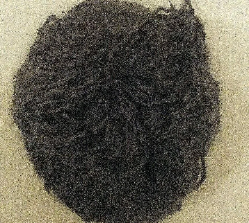 Vintage Chat Botte Angora Boucle yarn 40% ANGORA Made in France Charcoal & black - Image 3 of 4