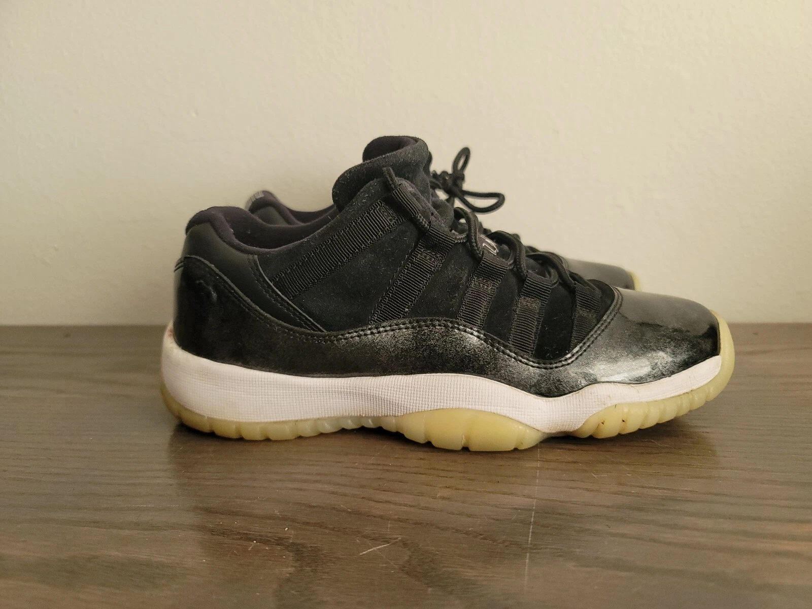 Nike Air Jordan 11 XI basso retrò GS Baron nero 528896 010 taglia 4 5 anni gioventù