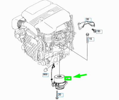 MERCEDES BENZ S-class W222 Front Right Engine Mount A2222407617 