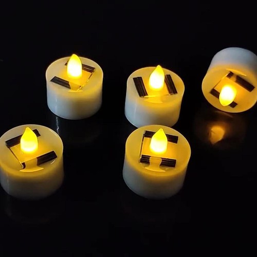 1-10X Solar LED Tealights Sensor Exterior Vela Solar Jardín Vela DIY Blanco/🥇 - Imagen 10 de 15