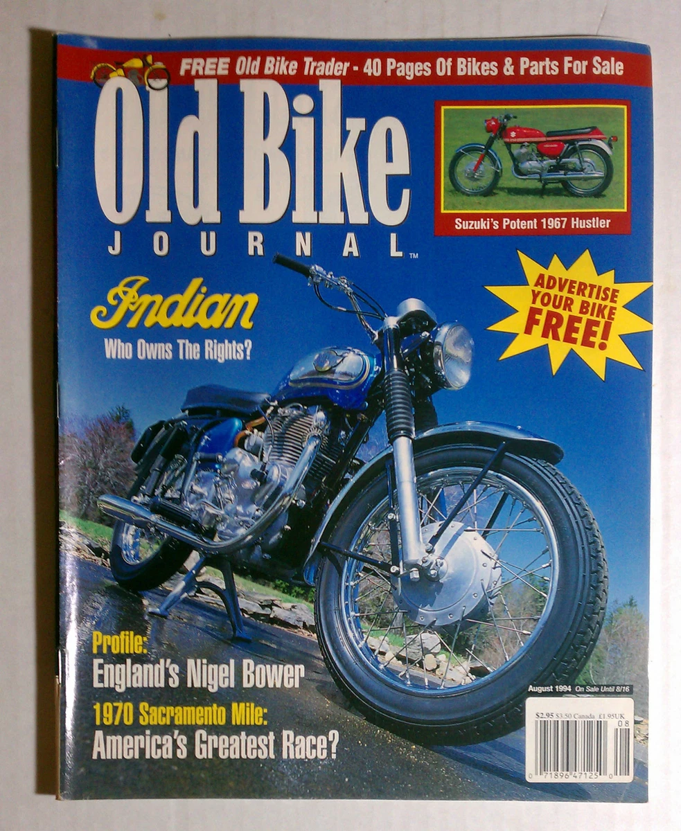 OLD BIKE JOURNAL VINTAGE MOTORCYCLE MAGAZINE 1994 AUGUST INDIAN 1967 SUZUKI