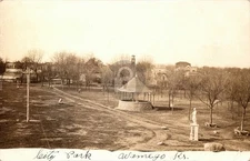 Wamego KS Kansas City Park 1913 RPPC Photo Postcard COPY