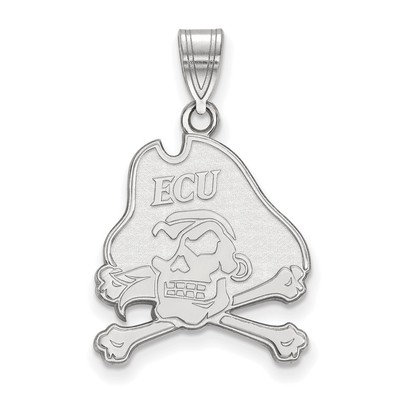 14k Weißgold LogoArt East Carolina University Pirat großer Anhänger 4W004ECU