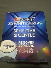 Crest 3D Whitestrips Sensitive & Gentle Led Light Dental Kit 28 Ct E