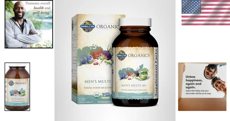 Multivitaminas de alimentos integrales para hombres 40+ - 120 comprimidos para energía y bienestar Foto 2 de 4