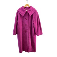 Christian Dior Womens Overcoat 9 Purple Wool France Luxury Refined Auth