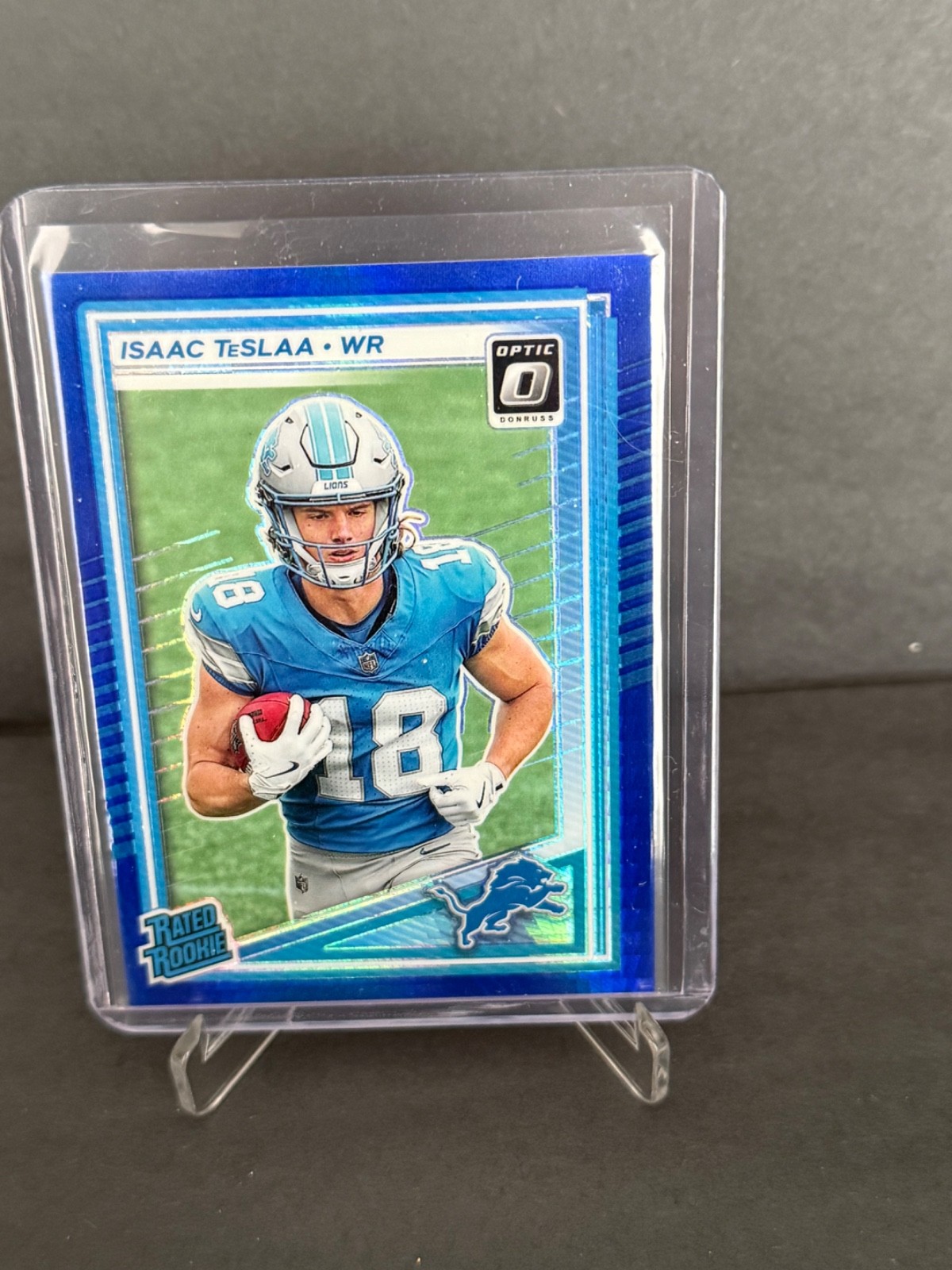 2025 Panini Donruss Optic - Rated Rookie Isaac Teslaa #219 Blue Hyper Prizm (RC)