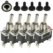 5x 12v Spst Solid Metal Toggle Switch Onoff Single Pole For Marine Automotive