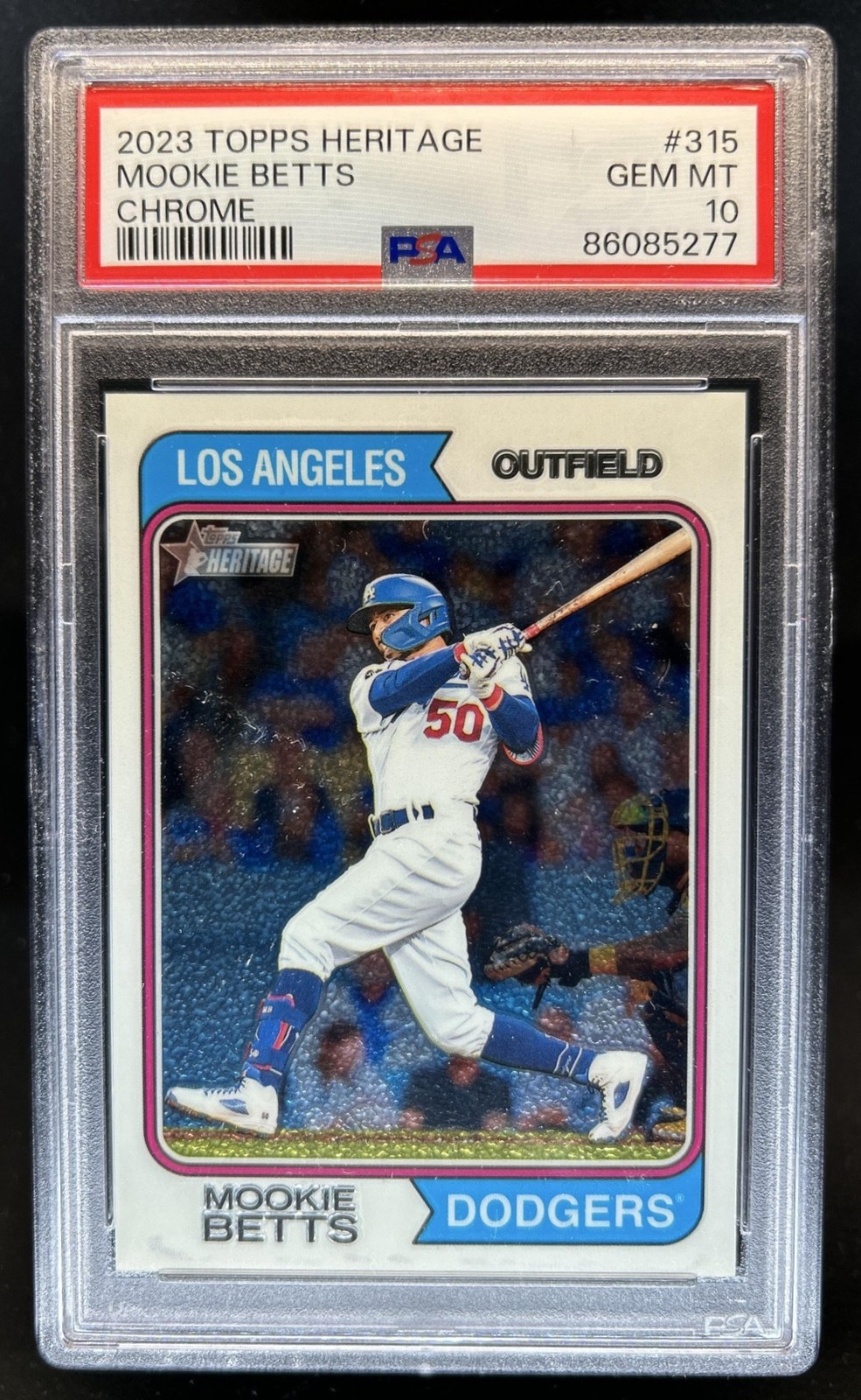 2023 Topps Heritage Mookie Betts Chrome #/999 Dodgers PSA 10 GEM MINT