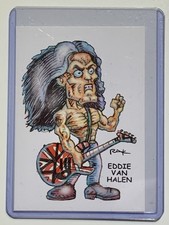 EDDIE VAN HALEN ** TRADING CARD ART SIGNED by RAK ** MUSIC GUITAR EXCELLENT