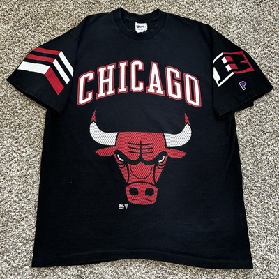Vintage 90s Chicago Bulls Pro Player All Over Print NBA Sports T-shirt Mens XXL