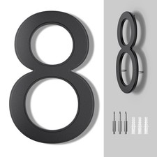 Modern House Numbers for Outside Address Numbers 10 Inch Black Metal House Nu...